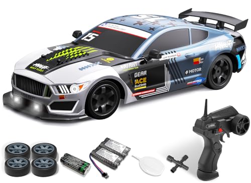 RACENT 1:16 RC Drift Car, 2.4Ghz 4WD 18KM/H Remote Control Car with Spray Mist, Racing and Drifting Wheels, LED Light, 2 Batteries, Sport Model Toys Vehicle for Kids, Boys, Adults - color: White, size: 1:16 Scale