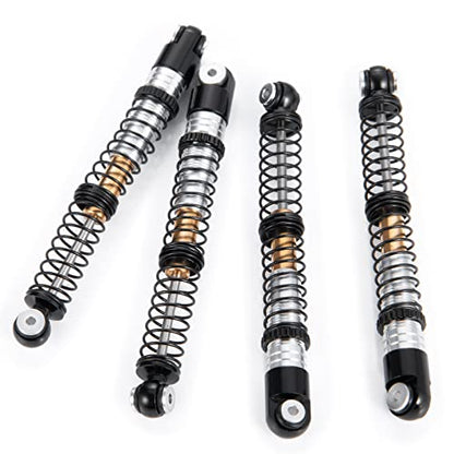 Metal 53mm Skocks Kit RC Crawler Long Shocks Absorber Damper for 1/24 Axial Scx24 Vehicle Deadbolt C10 AXI00005 AXI00006 (Black) - color: Black