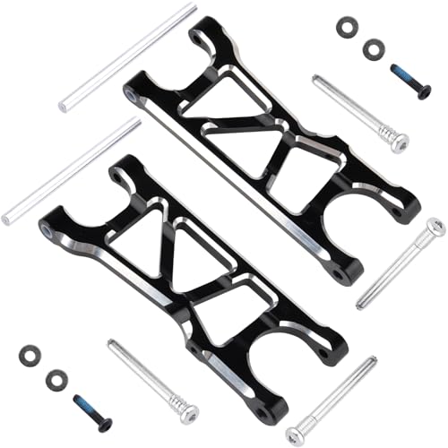 Hobbypark Aluminum Suspension Arms Set (Front & Rear) Upgrades Parts for Arrma Typhon 3s BLX Big Rock, Replacement of AR330543 AR330540 (Black) - color: Black