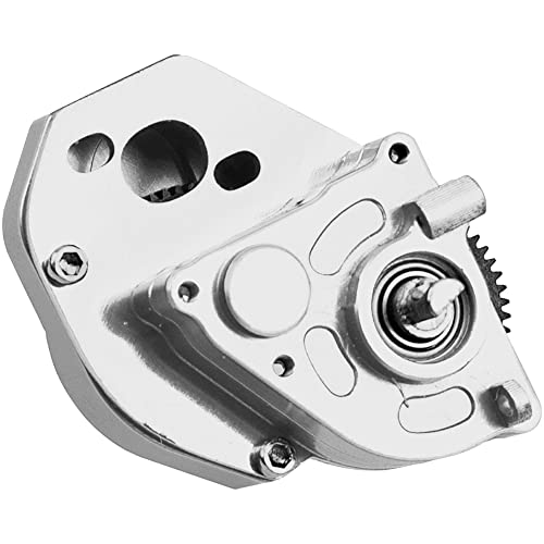 Share Goo Aluminum Complete Transmission Gearbox w/Transmission Gear Upgrade Part Compatible with Axial SCX24 Deadbolt C10 JLU Gladiator Bronco 1/24 RC Crawler Car (Silver) - color: Silver