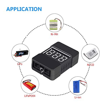 3 Pack BX100 RC 1-8S Low Voltage Buzzer,Sound Alarm Warning Checker,Lipo Battery Tester with LED Indicator for Lipo/Li-ion/LiMn