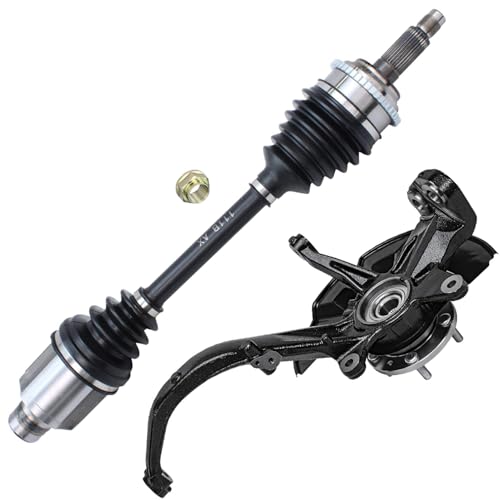 Detroit Axle - Front 2pc Steering Knuckle CV Axle for Ford Fusion | Mercury Milan Lincoln MKZ 2006-2012 Passenger Side CV Axle Steering Knuckle & Wheel Bearing Hub Replacement - size: 2UX47648/Pair