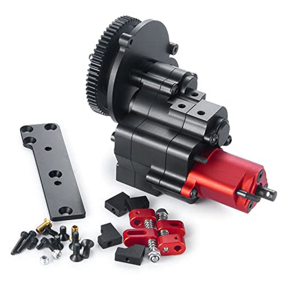 1/10 Benedict Harry 2 Speeds Metal Complete Transmission Case Gearbox with Dig Gear for 1/10 Axial SCX10 RC Crawler Car