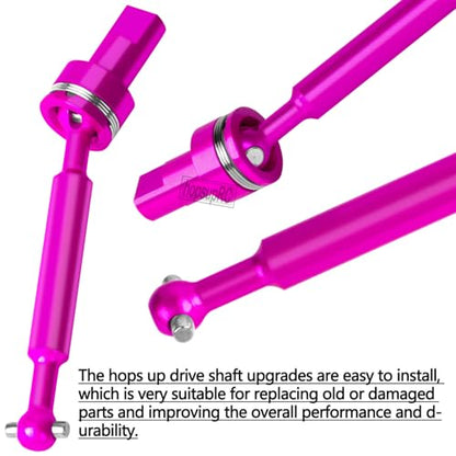 Alloy Metal Shocks&Drive Shaft Axles&Suspension Arms&Steering Block&Camber Links Toe Links&Gearbox&Body Posts Mount&Shock Tower Upgrades Parts for 1/18 LaTrax Teton Desert Prerunner,Pink - color: Pink(for 1/18)