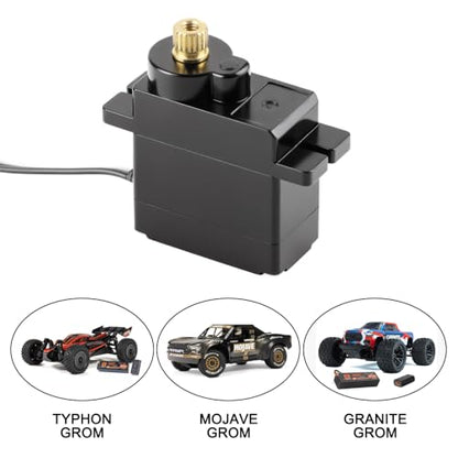 GLOBACT 1.2KG Micro Metal Gear Servo for Arrma Grom Losi Mini-B/Mini-T | SPMSSX110, For Granite Mojave Typhon Gorgon Quake Grom 1/12 1/14 1/16 1/18 RC Truck Racecar Upgrade - size: 1.2KG RC Servo