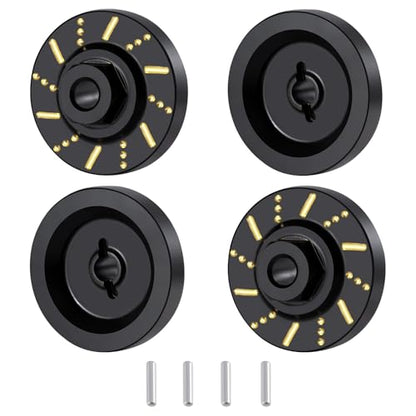 4Pcs SCX10 D90 RC Brass Weight Wheels Hex Hub Adapater Extension | Brass Wheel Weights Extended 5mm Wheel hubs Hex Adapter RC Crawler Car Upgrades Black Coating