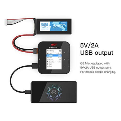 ISDT Q8 MAX Battgo Lipo Battery Charger/Discharger, Balance Charger Discharger 30A 1000W DC 2-8S LCD Display Digital Smart Battery Balance Charger Li-Po Li-Hv Li-Ion Li-Fe NiMH Ni-Cd Pb