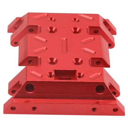 Aluminum Center Transmission Skid Plate Mount Gearbox Mount Compatible with MN128 MN86 MN86S MN86K MN86KS MN G500 1/12 RC Crawler Car (Red) - color: Black
