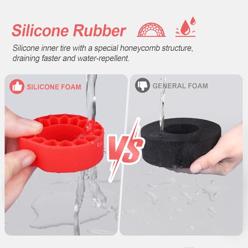 HobbyPark 1.0 Tires Silicone Inserts Foam fit 56-58mm*24mm for 1/18 1/24 Scale RC Crawler Truck, Super Soft, 4pcs (Red) - color: Red (Small)