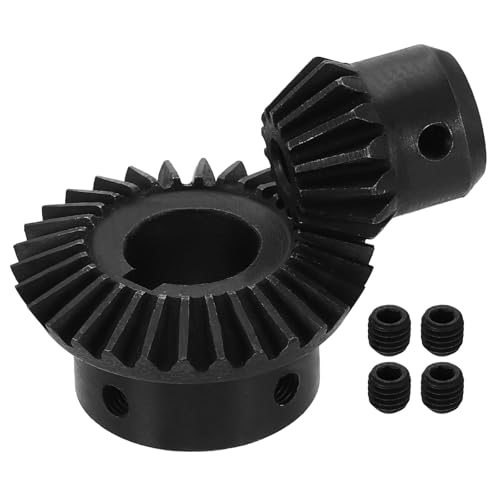 uxcell 2Pcs Tapered Bevel Gears Set, 1.5 Mod 1:2 (15T/30T) Harden Steel Straight Bevel Gear, 90 Degree Steering Motor Gears, (6/17mm Shaft Hole with Keyway) - size: 6/17mm