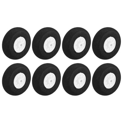 MECCANIXITY 8Pcs RC Airplane Wheels 32mm / 1.26" OD Aircraft Sponge Tire Tail Airplanes Foam Wheel Replacement for DIY Model Plane Helicopter - size: 32mm / 1.26" OD