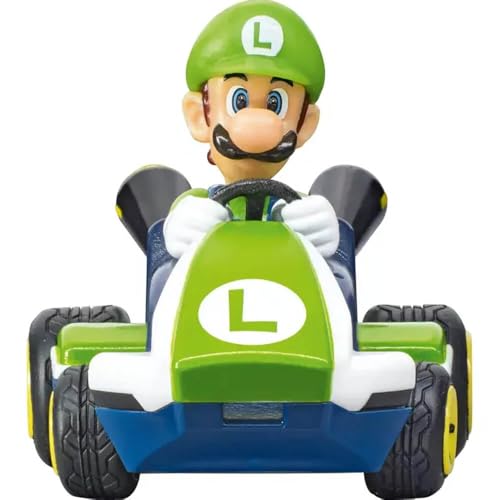 Carrera RC Nintendo Mario Kart 2.4 GHz Mini Collectible Radio Remote Control Toy Car Vehicle - Luigi | Official Licensed Mario Miniature Collectible Toy RC Car for Kids 6+, Ready To Run, Rechargeable Battery, Radio RC Racing - style: Luigi