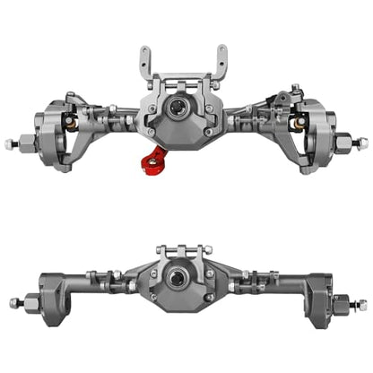 1/10 CNC Machined Integrated Front & Rear Portal Axle for SCX10 II VP Element Enduro 90046 90047 D90 RC4WD RC Crawler Metal Upgrade Part (Gray) - color: Gray