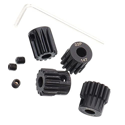 4PCS Metal Steel 32P 5mm Pinion Gear Set 13T 14T 15T 16T with Hex Key for RC Cars(Compatible with 0.8 Metric Pitch)