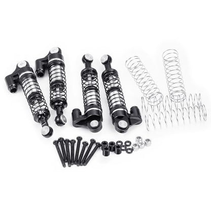 RCLIONS RC Car Shocks 53mm Oil Shock Absorber for Redcat Ascent 1/18th TRX4M RC Crawler Car Upgrade Parts (Black) - color: Black