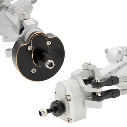MEUS RACING Capra 1.9 Portal Axles Kit with Isokinetic 3-Section CVDs and Ackerman Steering Structure for Axial Capra 1.9 4X4 and DIY SCX10 SCX10 II Upgrades Parts (Silver - 4WS) - color: 4ws-silver