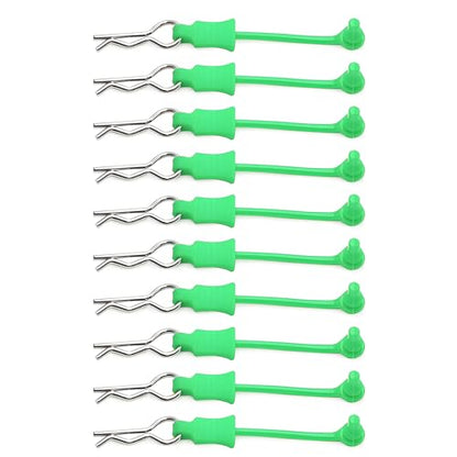 10Pcs RC Body Clips W/Pull Tabs R Pins Universal Shell Replacement Parts for 1/7 1/8 TRAXXAS ARRMA Axial Losi Redcat HPI Exceed Rc Car Crawler Truck Buggy Drone (Green) - size: Green
