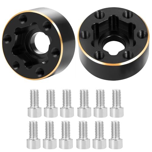 4Pcs RC Brass Weights 12mm Hex Hub Extended Adapters Widen 9mm Counterweights for 1.9inch Beadlock Wheel Rim Compatible with Axial SCX10 90046 Redcat TRX4 Gen7 D90 CC01 1/10 RC Crawler (9mm) - color: 9mm