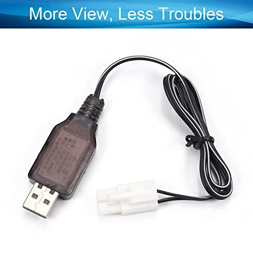 Heyiarbeit L6.2-2P USB Power Charging Cable for RC Car 4.8 V 250mA Ni-MH Ni-CD Battery 2pcs - size: L6.2-2P 2Pcs