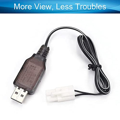 Heyiarbeit L6.2-2P USB Power Charging Cable for RC Car 4.8 V 250mA Ni-MH Ni-CD Battery 2pcs - size: L6.2-2P 2Pcs