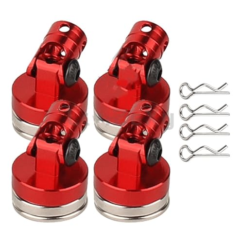RC Crawlers Components For HSP For Sakura For Traxxas 1/10 4pcs Magnetic Stealth Invisible Body Post Mount Contact Shell Column Clips Decoration RC Drift Car Accessories(Red) - color: Red