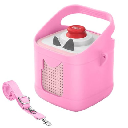 PISOSN Shockproof Carrying Case for Toniebox 2 – Anti-Slip Silicone Cover with Handle for Secure Grip (Pink) - color: Pink