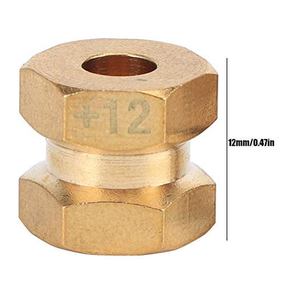 RC Hex Hub, 12mm Hex Extension Adapter, Brass Wheel Hex Hubs Spacers for 1/10 RC Crawler SCX10 90046 D90 Redcat Gen 8 V2 Gen7 pro, Set of 4 (12mm)