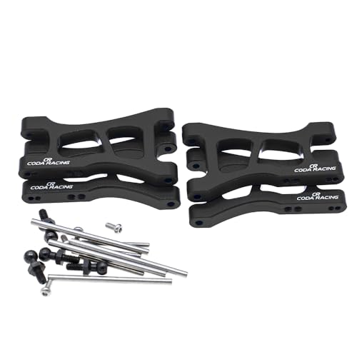 4-Pack Alloy Front&Rear Suspension Arms for Traxxas 1/18 LaTrax Teton Desert Prerunner SST -Replaces Part 7630 - color: Black