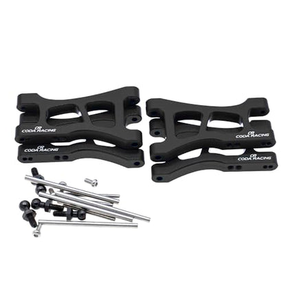 4-Pack Alloy Front&Rear Suspension Arms for Traxxas 1/18 LaTrax Teton Desert Prerunner SST -Replaces Part 7630 - color: Black