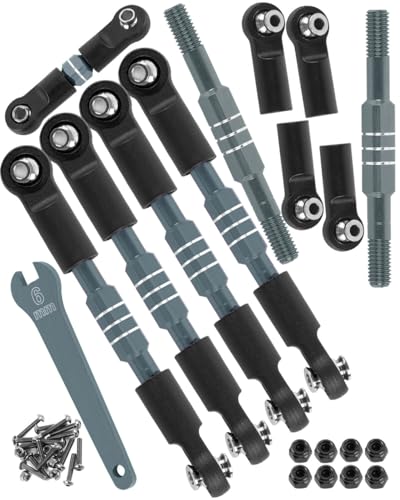 Aluminum Turnbuckles Camber Links Upgrades Part for 1/10 Slash/Stampede/Rustler/Bandit 4x4 4WD VXL,Alloy Turnbuckles Camber Links Hops Up,Titanium - color: Titanium - (Upgrades)