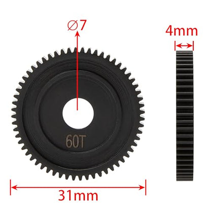 MEUS RACING Steel Spur Gear 60T 0.5M for Losi Mini-T 2.0 1/18 RC Car Upgrade Parts