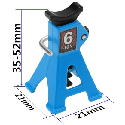 4Pcs ShareGoo 1/24 RC Scale Toy Decoration Metal RC Mini Toy Jack Stands Simulation Compatible with 1/18 1/24 RC Crawler SCX24 AX24 TRX4M FCX24 RC Crawler Car (Blue) - color: Blue