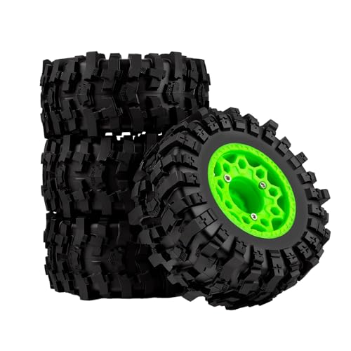 Plastic RC Short Course Truck Wheels and Rubber Tires & 12MM 14MM 17MM Hex Kit for 1/10 Arrma Senton Slash 4×4 2WD for Axial Losi Series Upgrade Part Green - color: Green