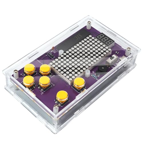 Basic Soldering Kit for Teaching, Soldering Practice Kit with Retro Classic Games, Soldering Projects for STEM Education, Electronic Kits for College High School Students Learning,Age14+ - color: Yellow Button (Purple Pcb)
