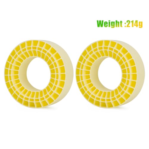 Silicone Rubber Insert Foam for 132-134mm (5.25" OD) 2.2" Tires (Yellow 2pcs) - color: Yellow 2pcs