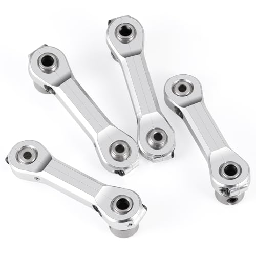 4Pcs Aluminum Anti-Roll Sway Bar Suspension Arm Linkage，Silver | Upgrade Parts, For 1/5 Losi DBXL 2.0 RC Car - color: Silver