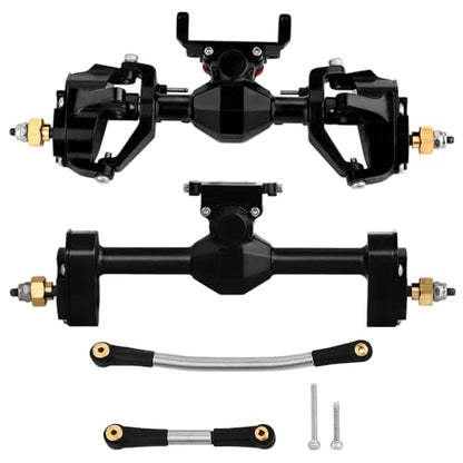 SCX24 Diamond Shape Front Rear Portal Axle Upgrades for Axial SCX24 Deadbolt C10 JLU Gladiator Bronco 1/24 RC Crawler (Black) - color: Black