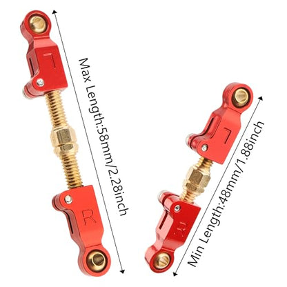 2 Pieces H14BM Upgrade Steering Linkage RC Car Accessories Adjustable Pull Rod Linkages Arm Tie Rod,Replacement Spare Parts for 1/14 Scale H14BM 14210 JC14EP HP474 HP141S Trucks (Red)