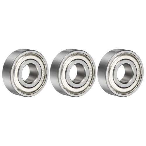 uxcell 3 Pcs 1615ZZ Deep Groove Ball Bearing 7/16" x 1-1/8" x 3/8" Double Metal Sealed, Chrome Steel Bearings - size: 1615ZZ 7/16" x 1-1/8" x 3/8"