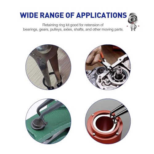 Boatsea 300Pcs C-Clip Circlip External Circlip Snap Retaining Clip Rings Assortment Kit, Alloy Steel Snap Ring Shop Assortment Set, 18 Sizes External Retaining Rings of 1/8"-1-1/4" - size: C-Clip 300PCS