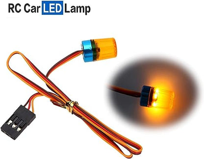 2PCS Ultra Bright LED Police Light Rotating Flash Alarming Strobe Lamp 5Modes for 1/8 1/10 1/14 RC Car Firefighting Ambulance Crawler Truck Lighting for CC01 D90 SCX10(Yellow,9x15mm) - color: 9x15mm,2Yellow