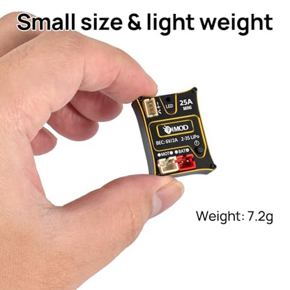 25A Waterproof Micro Brushed ESC for SCX24 1/24 & TRX4M 1/18 RC Crawler Upgrade Part 2-3S LiPo Mini RC ESC Electronic Speed Controller(Black) - color: Black