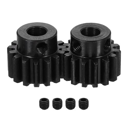 uxcell 2Pcs 1.5 Mod 15T Spur Gear 8mm Bore, 1045 Steel Pinion Gear Black Surface Treatment, 20° Pressure Angle, for Spur Rack and RC Model Car or Motor DIY(17mm) - size: 1.5 Mod 15T, 8mm x 17mm