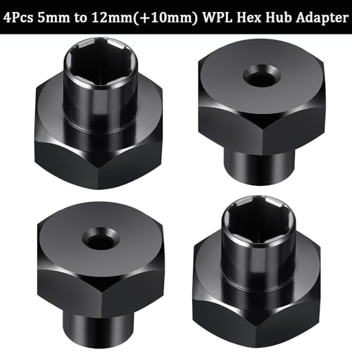MORLORDY 8Pcs 5mm to 12mm WPL Wheel Hex Hub Adapter Wheel Spacers for WPL D12 2wd SCX24 1/10 1/24 RC Car Truck Upgrade Parts