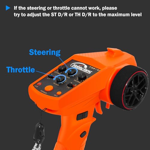 RC Radio System 4CH 2.4G RC Transmitter with Receiver and Lanyard Anti-Jamming Remote Controller for RC Car Crawler Boat, Orange - color: Orange