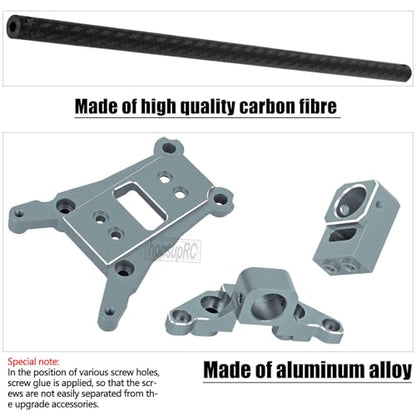 RC Carbon Fibre& Aluminum #6730 Chassis Brace Kit Upgrades Part for 1/10 Slash 4X4 LGG (VXL),Rustler 4WD (VXL) Heavy Duty Chassis Brace Hops Up.Titanium - color: Titanium ( for 1/10)
