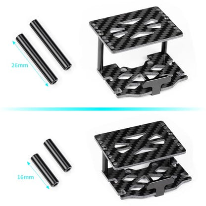 CNC Aluminum RC Car TRX4M Battery Tray ESC Receiver Mount Double Decker Carbon Fiber Battery Plate for 1/18 RC Crawler Car TRX4M Upgrade Parts