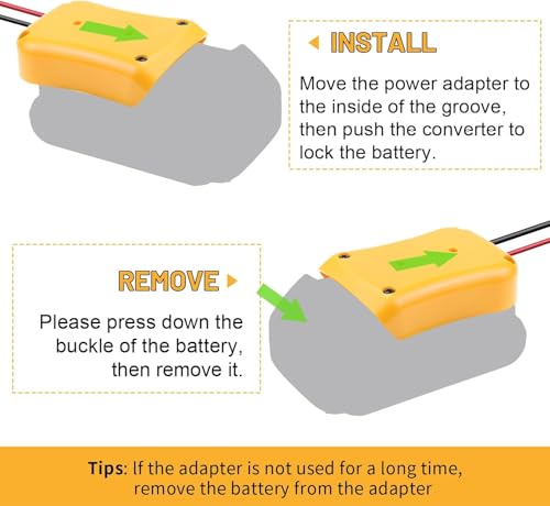 Kzreect 2 Pack for Power Wheel Adapter Compatible with Dewalt 20V Battery | 12AWG, Wire Terminals, 30A Fuse Holder, Switch, Battery Converter Kit for DIY RC Car Toys LED Motor - size: 2 Pack
