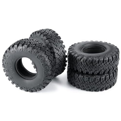 4PCS 1.9" Rubber Tire Wheel Tires 114mm | For 1/10 Axial SCX10 90046 TRX4 D90, RC Crawler Car, Upgrade Parts