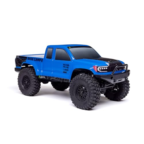 Axial RC Truck 1/24 SCX24 Base Camp 4x4 Rock Crawler Brushed RTR (Everything Needed to Run is Included) - Blue, AXI-1219T2 - color: Blue